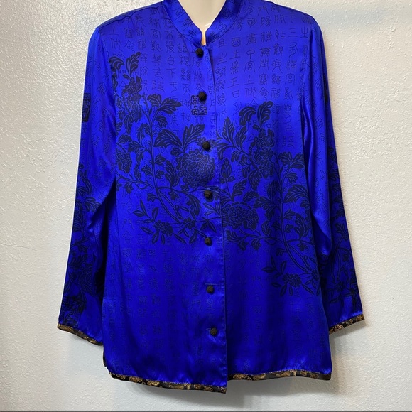 Chico's Tops - Chico’s Royal Blue Long Sleeve Silk Top